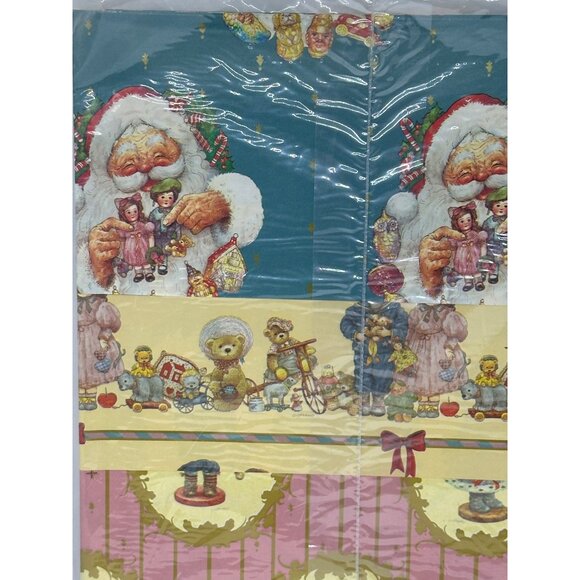 VTG Toys From The Attic Christmas Gift Wrap Lot 50 Sq Ft Paper & Tags NIP - Picture 6 of 8